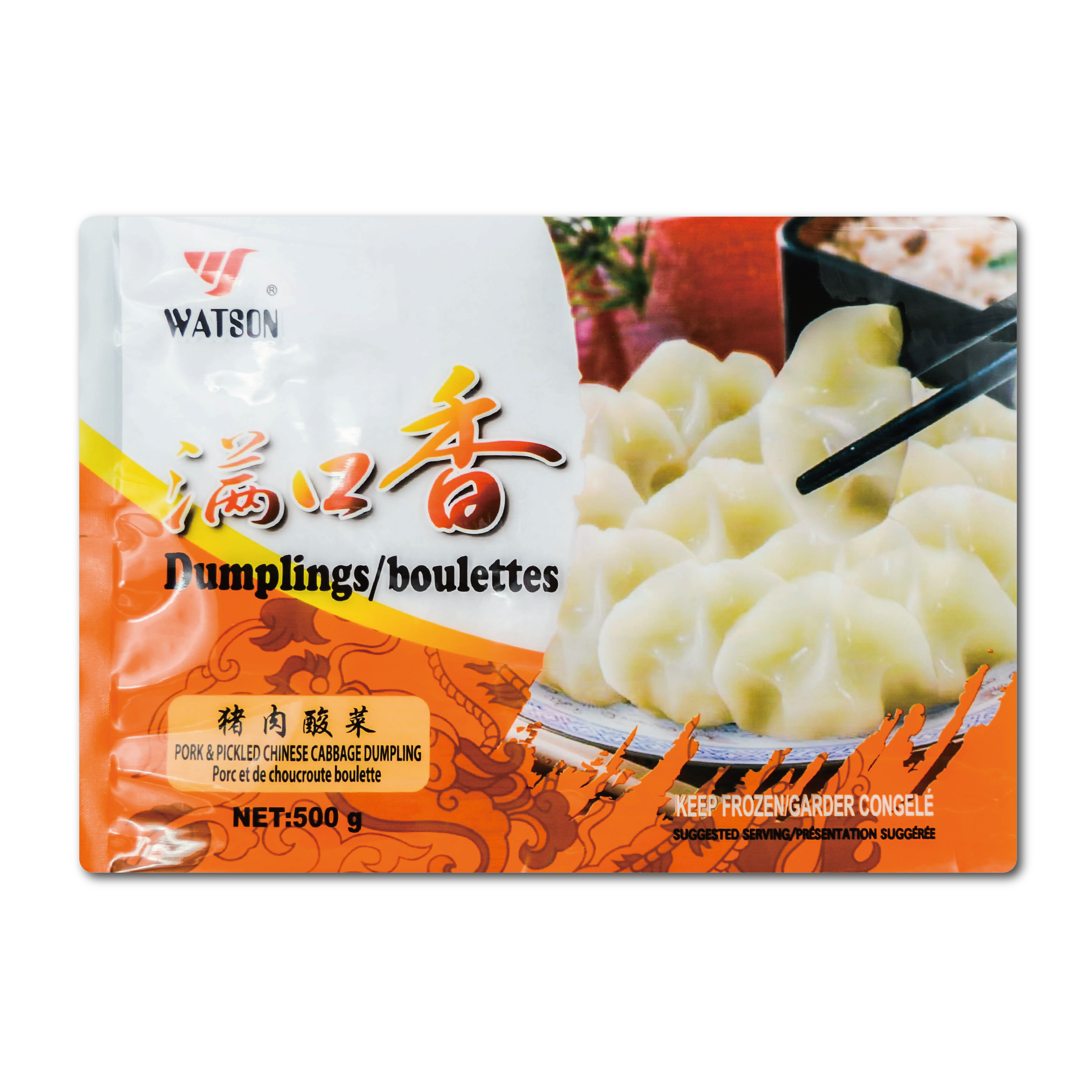 Frozen Food WatsonPork Pickled Cabbage Dumplings 华生猪肉酸菜水饺